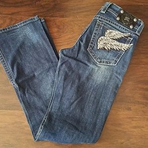 Miss Me, Angel wing, size 30, boot cut jeans